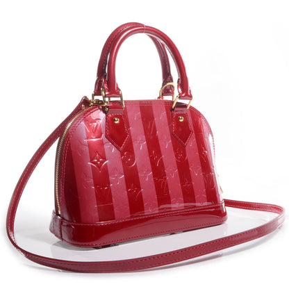 Louis Vuitton Vernis Rayures Alma BB Pomme D'Amour 3 of 7