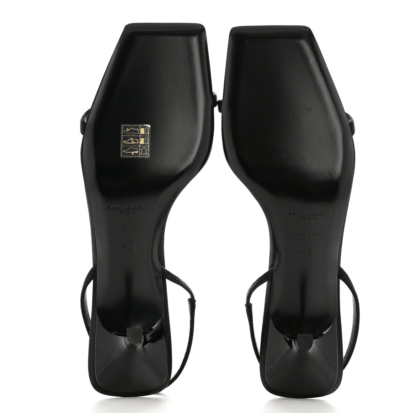 Satin Slingback Jaspe 55 Sandals  40 Black