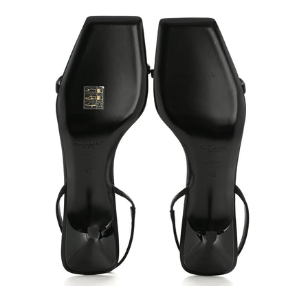 Saint Laurent Satin Slingback Jaspe 55 Sandals  40 Black 6 of 10