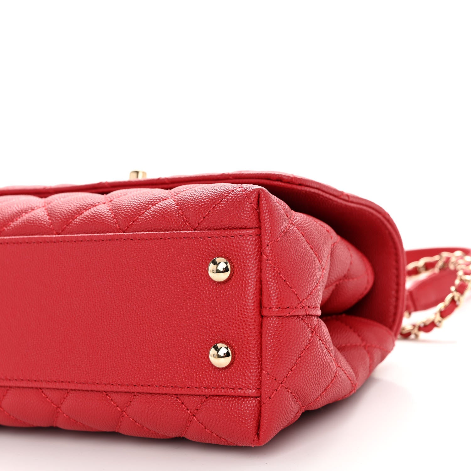 Chanel Caviar Quilted Mini Coco Handle Flap Red 10 of 10