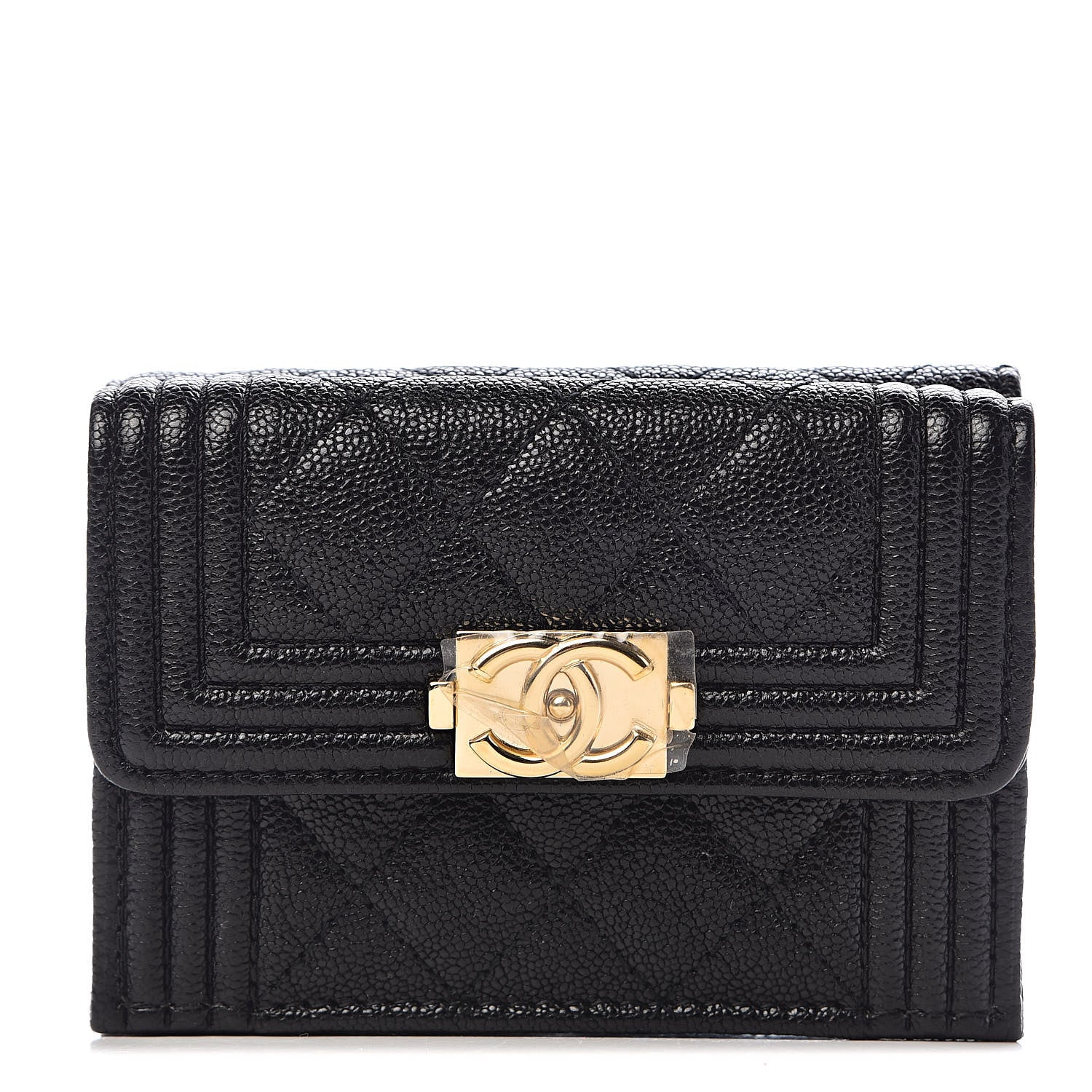 Chanel Caviar Quilted Small Boy Flap Wallet Black 1 of 8