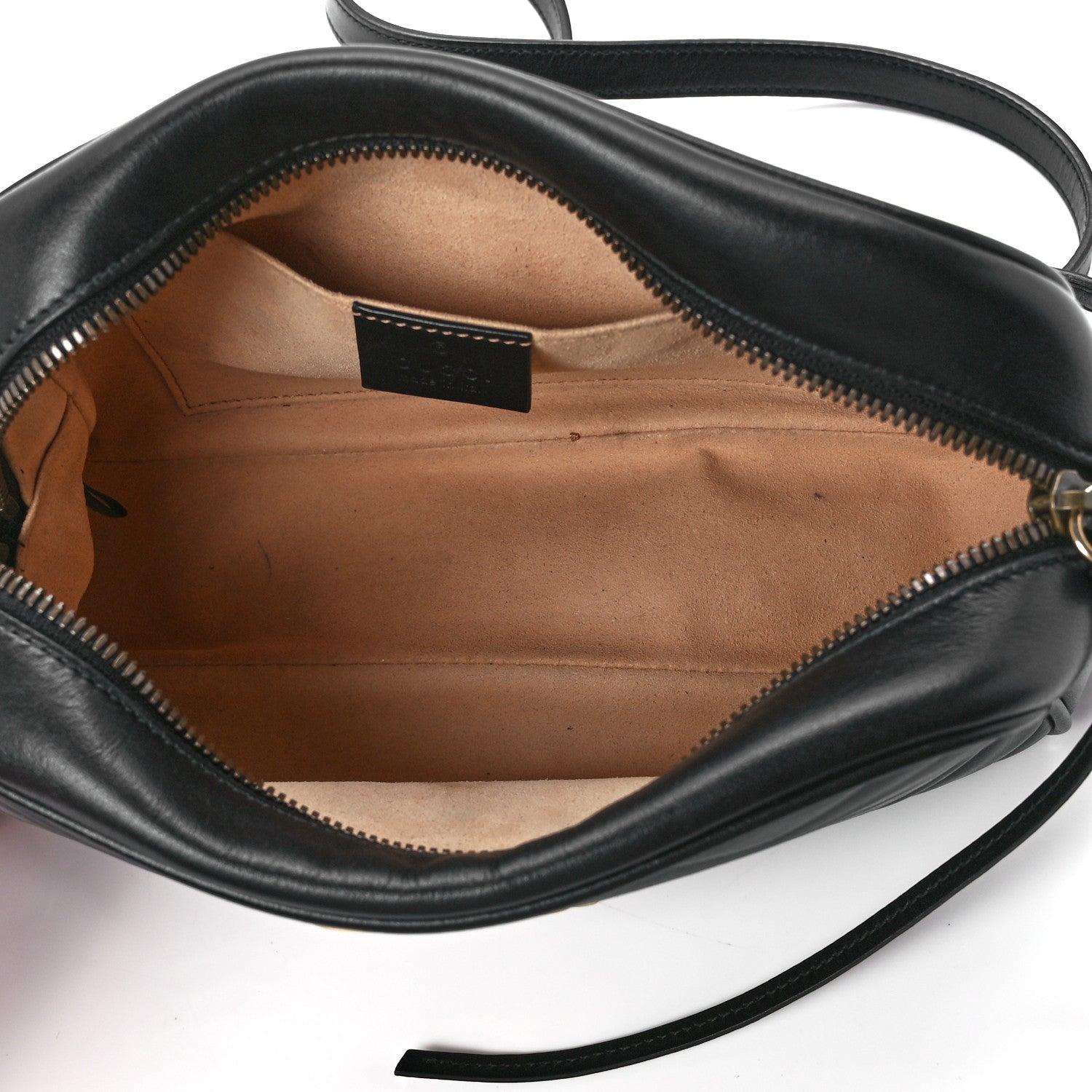 Gucci Calfskin Matelasse Small GG Marmont Chain Shoulder Bag Black 5 of 12