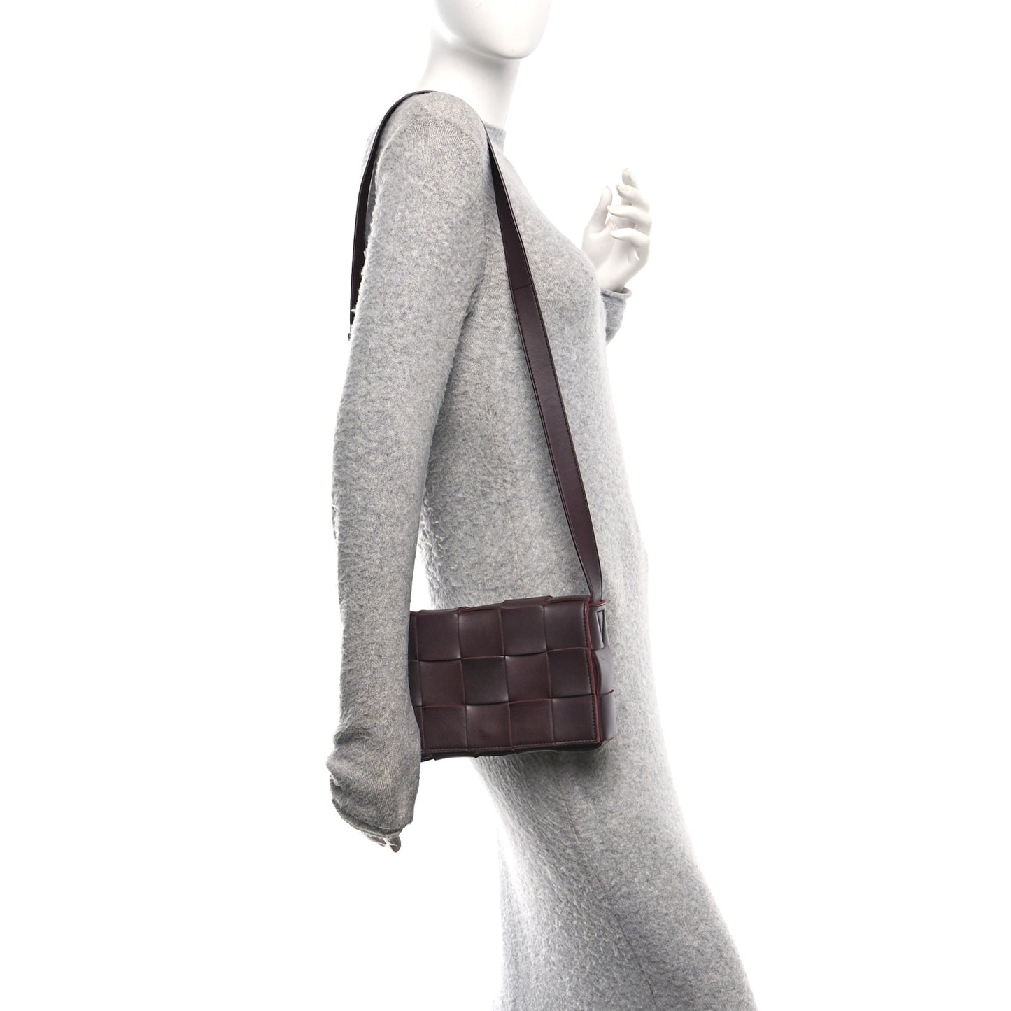 Lambskin Maxi Intrecciato Small Cassette Crossbody Bag Barolo