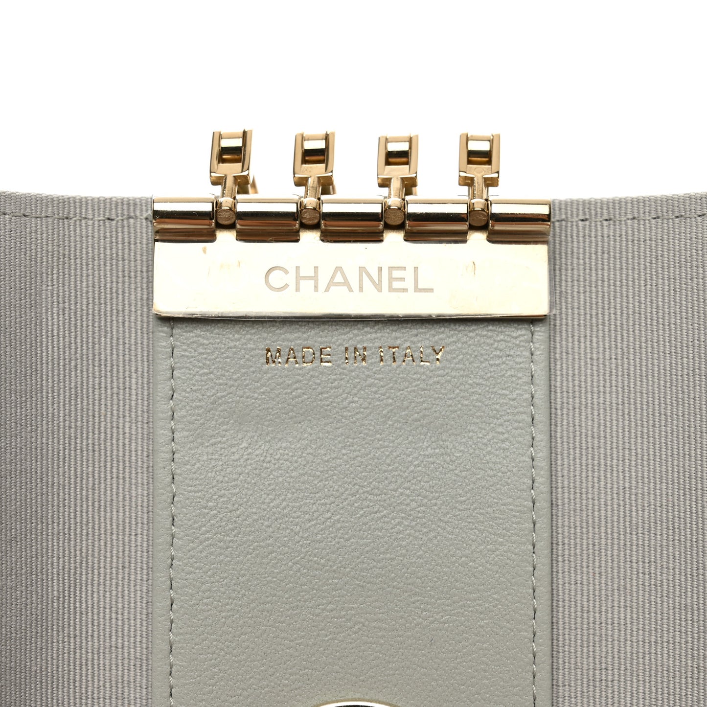 Lambskin Quilted Classic 4 Key Holder Wallet Grey