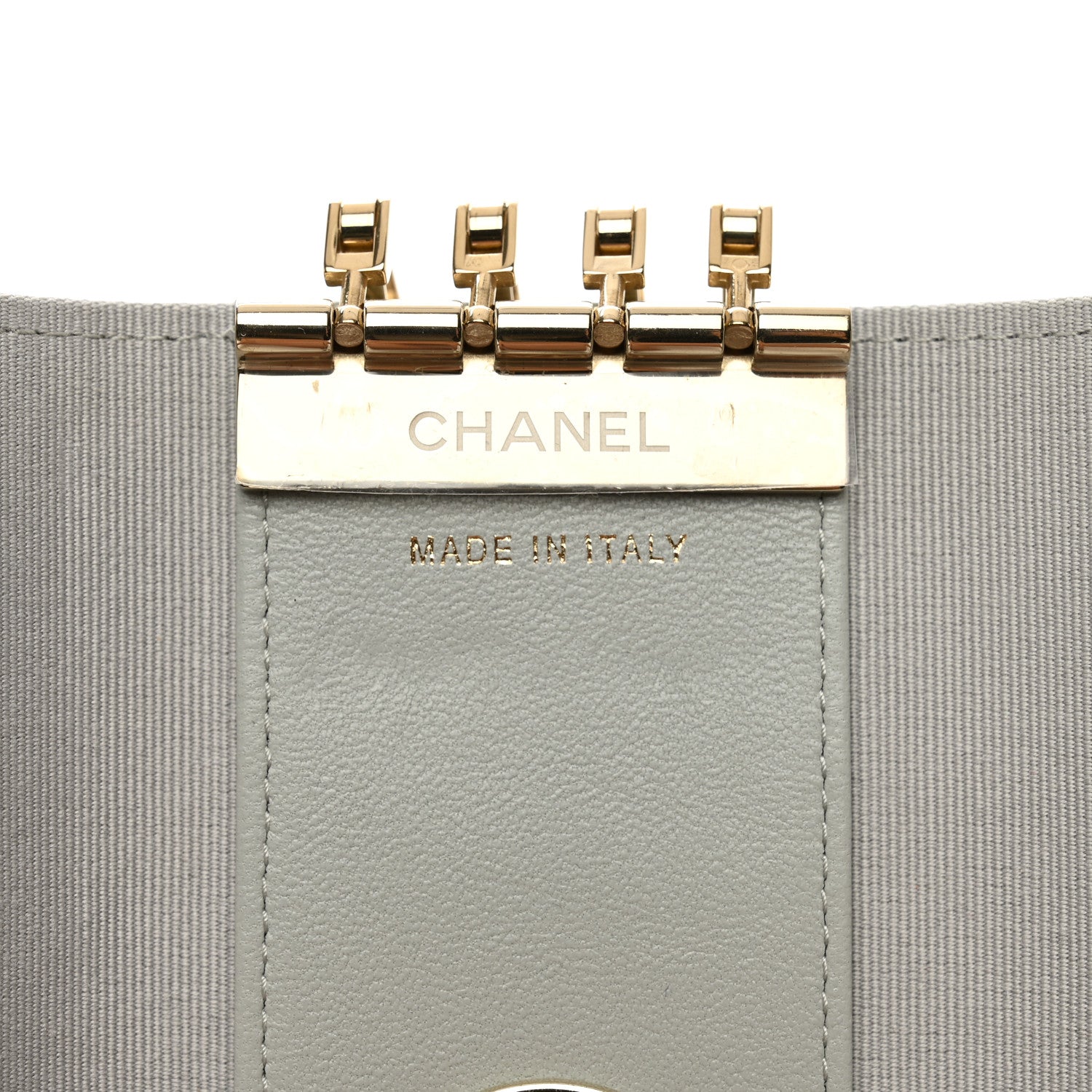 Chanel Lambskin Quilted Classic 4 Key Holder Wallet Grey 7 of 9
