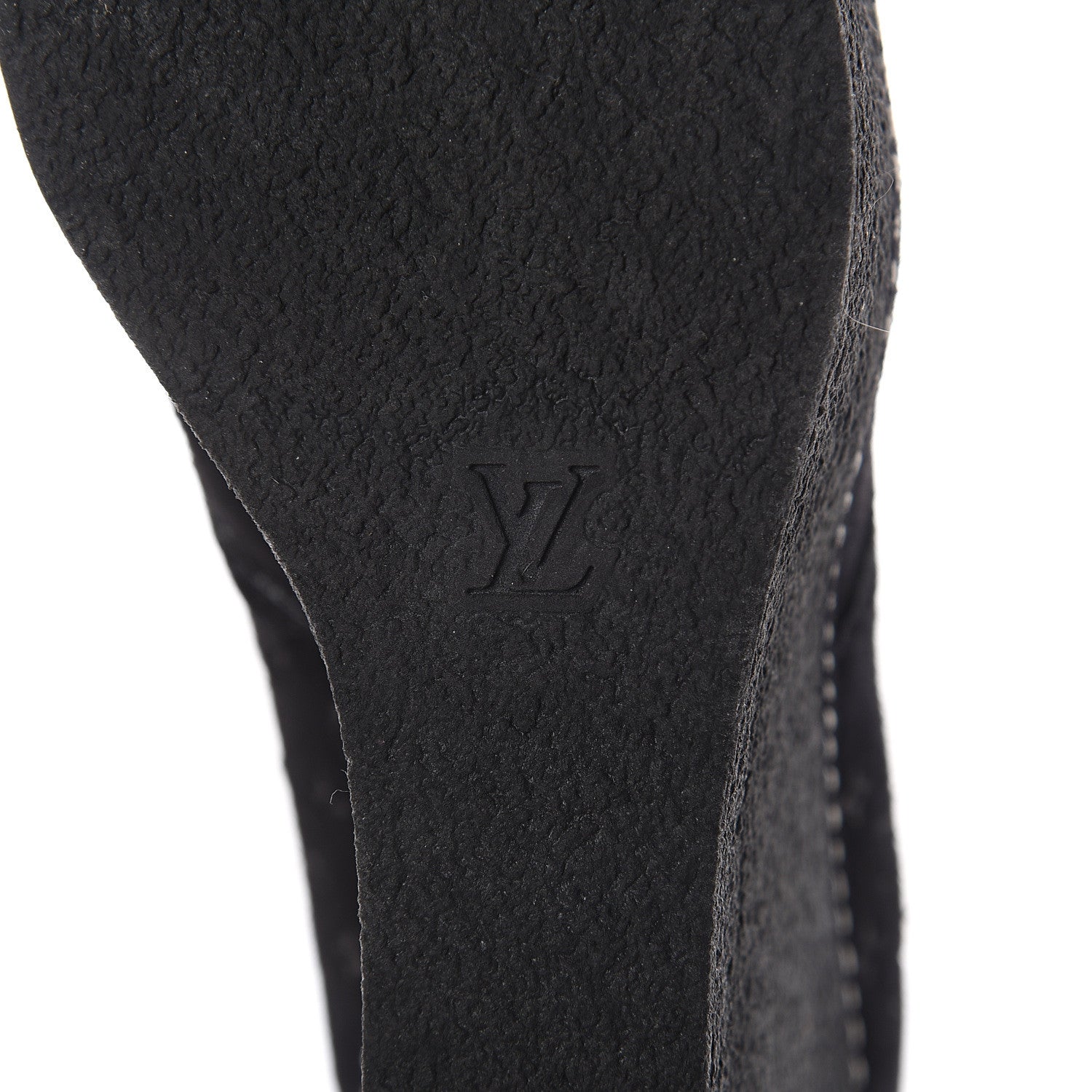 Louis Vuitton Suede Embossed Monogram Frosty Wedge Low Boots 37 Black 8 of 8