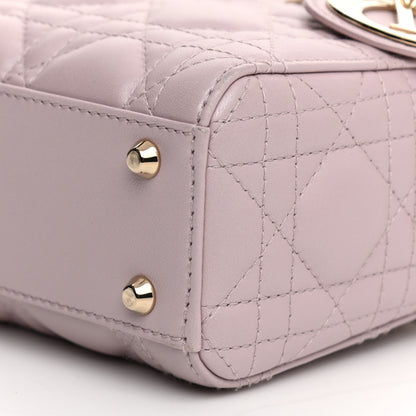 Christian Dior Metallic Lambskin Cannage Mini Lady Dior Lotus 19 of 21