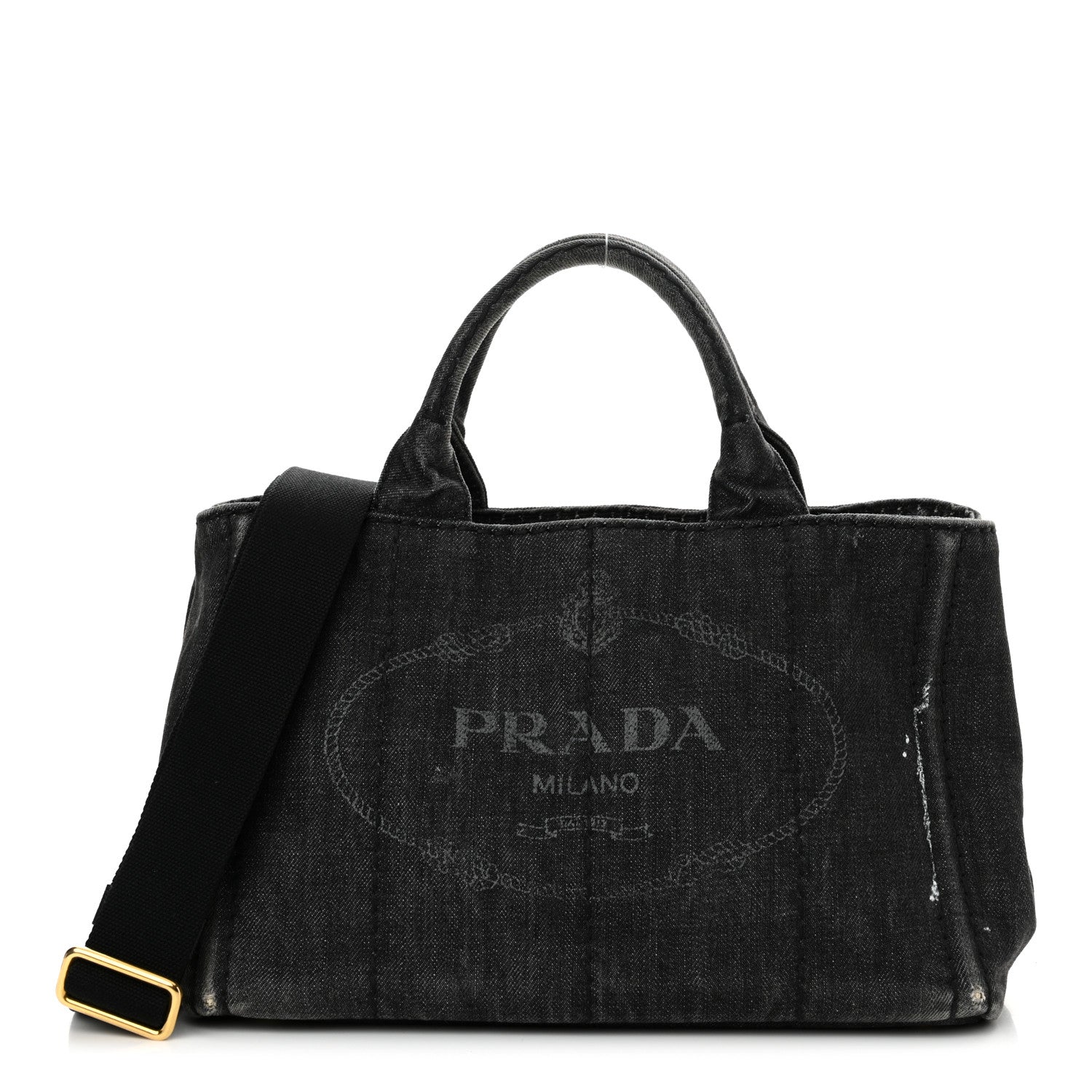 Prada Denim Small Logo Tote Black 1 of 22