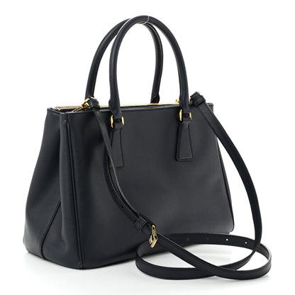 Prada Saffiano Small Galleria Double Zip Tote Baltico 3 of 14