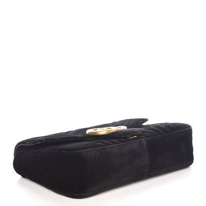 Gucci Velvet Matelasse Medium GG Marmont Shoulder Bag Black 4 of 7