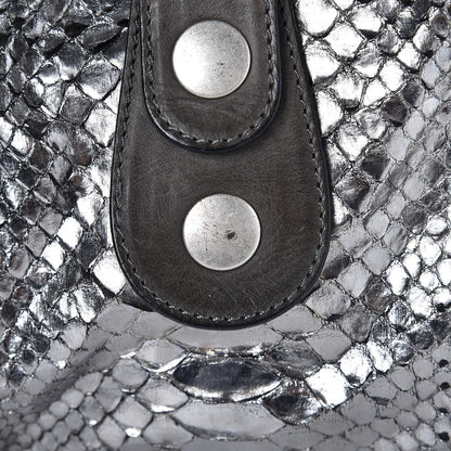 Chloe Metallic Python Silverado Shoulder Bag Silver Grey 8 of 9
