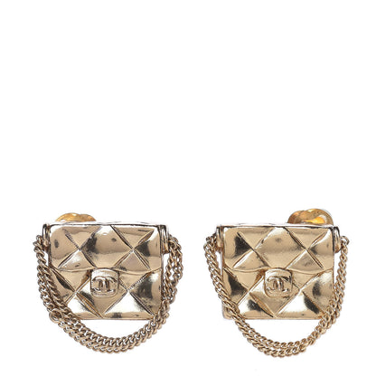 Chanel CC Flap Bag Clip On Earrings Gold 1 of 4