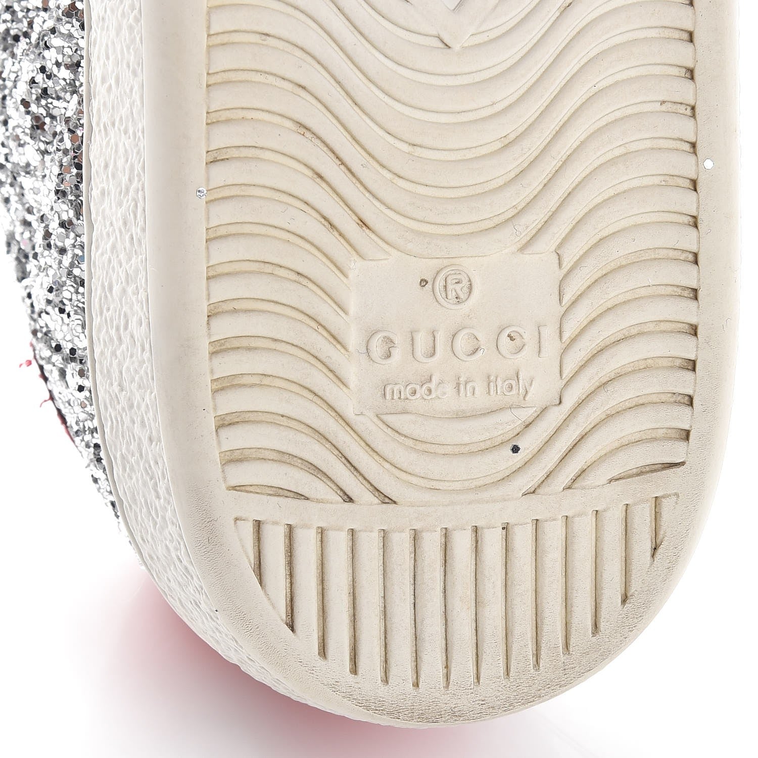 Gucci Glitter Web Ace Sneakers 36.5 Silver 9 of 12