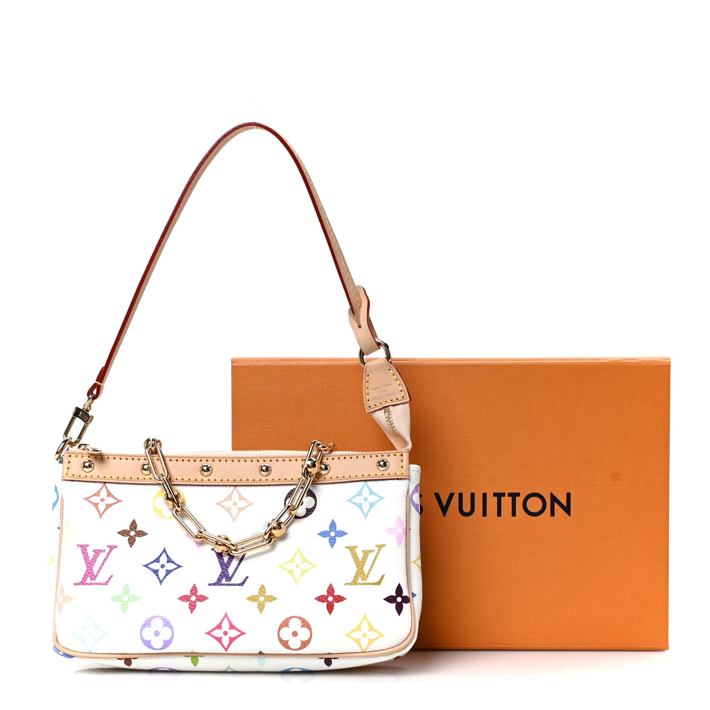 LV X TM Monogram Multicolor Pochette Accessories White