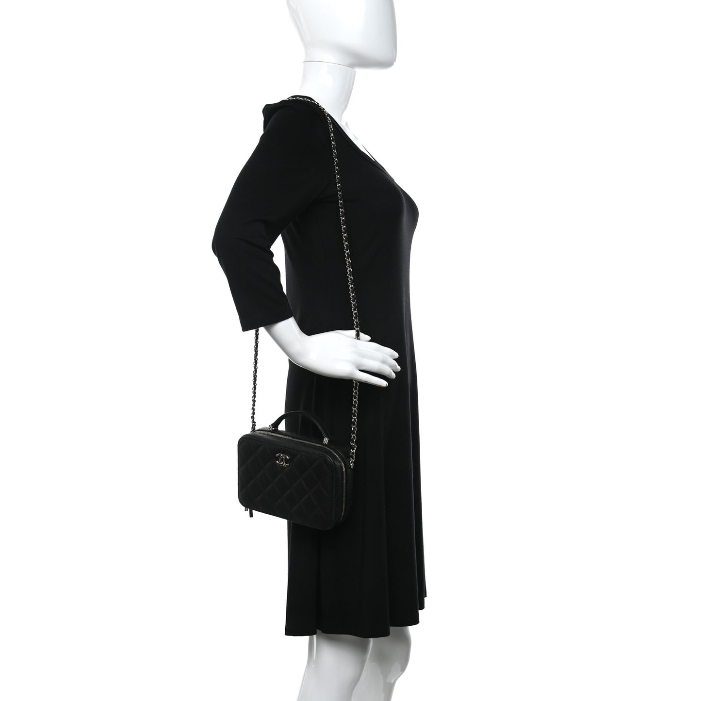 Caviar Quilted Vanity Case Black