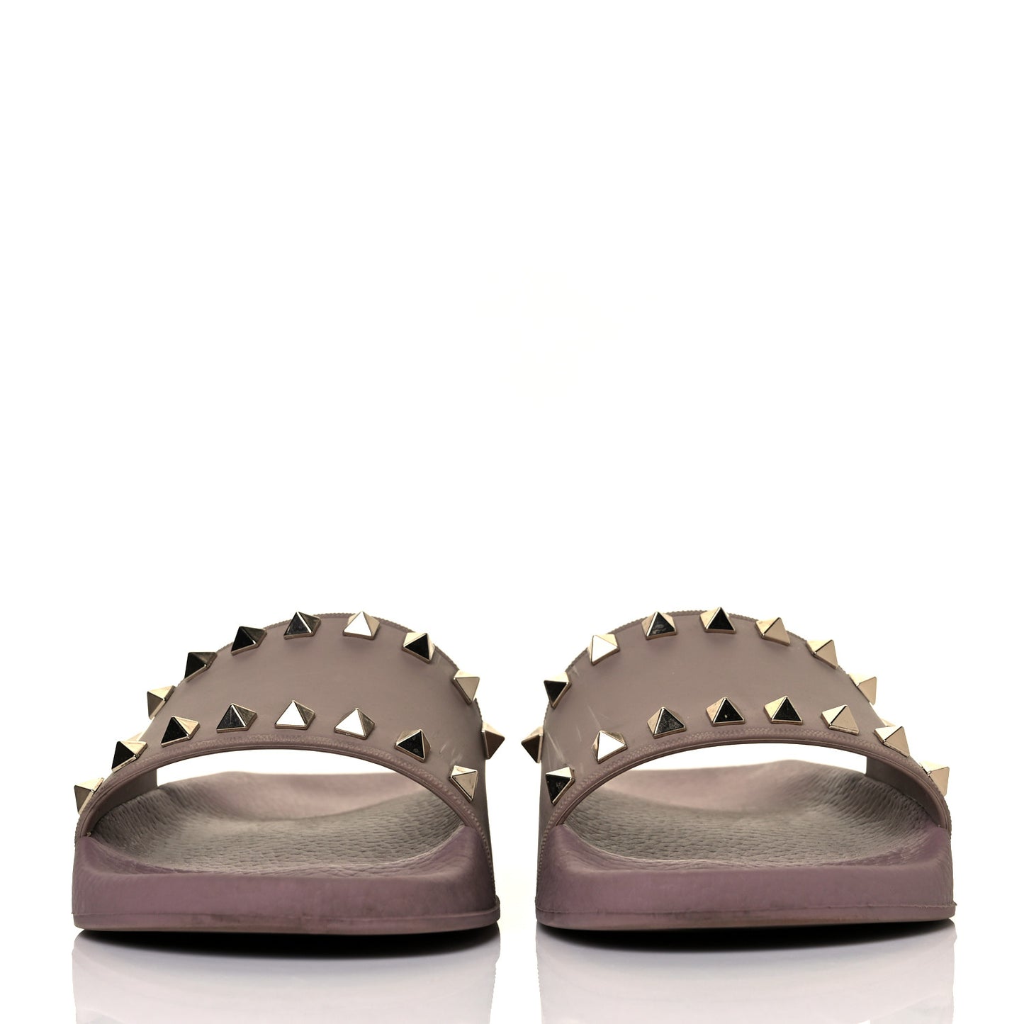 Rubber Rockstud Slide Sandals 37 Poudre