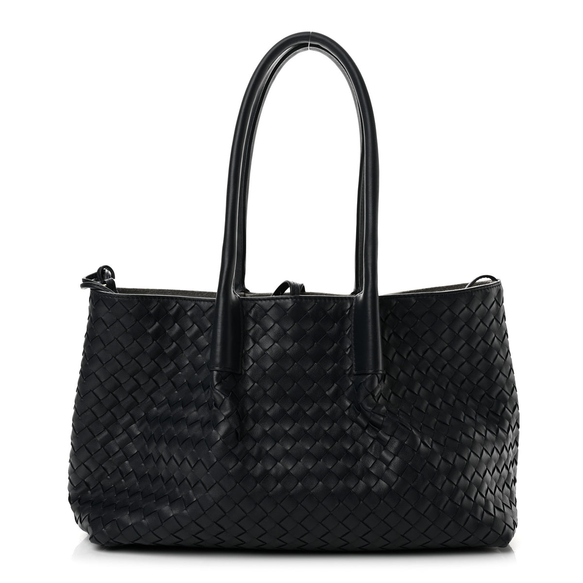 Calfskin Intrecciato Pinacoteca Reversible Tote Midnight Basalt