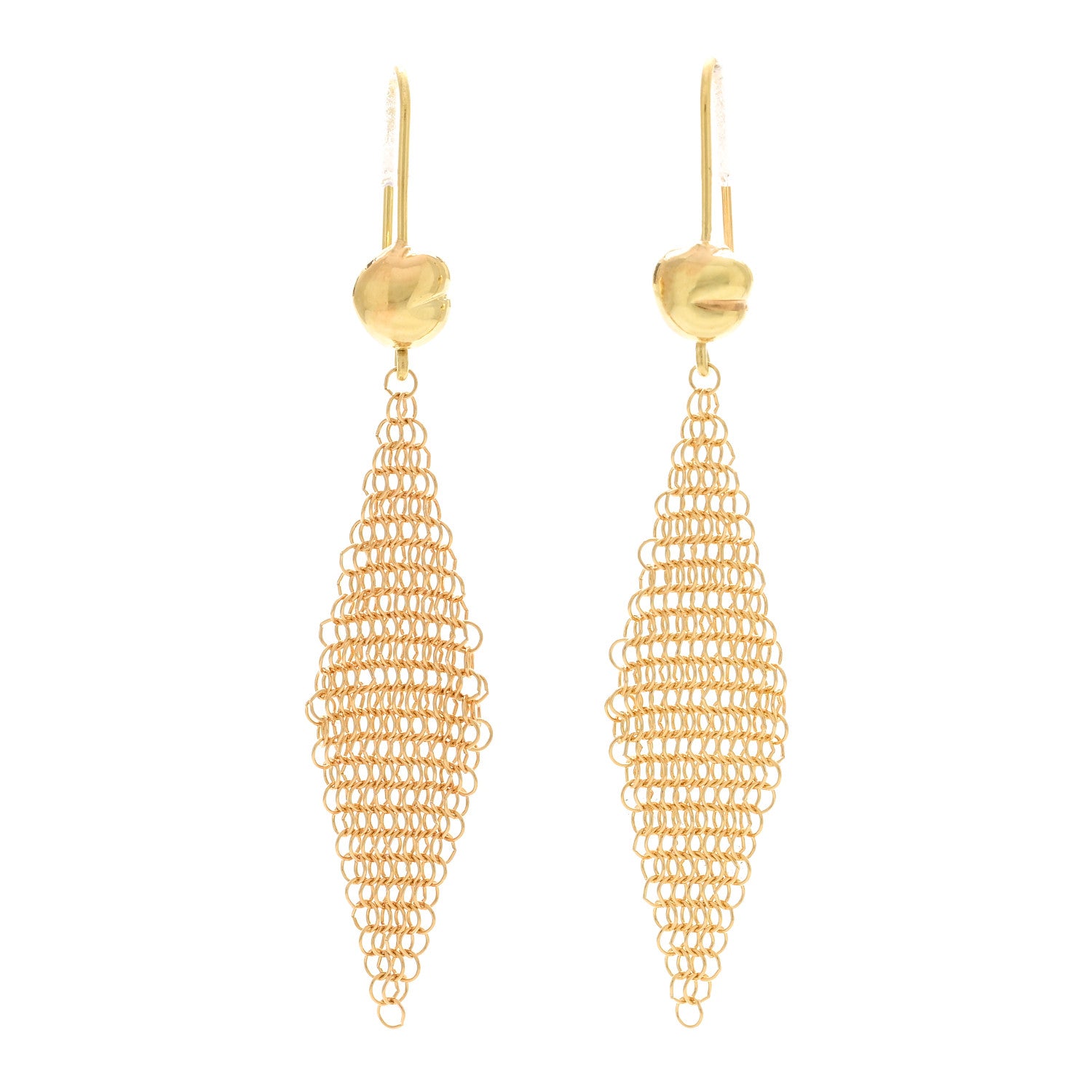 Tiffany 18K Yellow Gold Mini Elsa Peretti Mesh Earrings 1 of 4