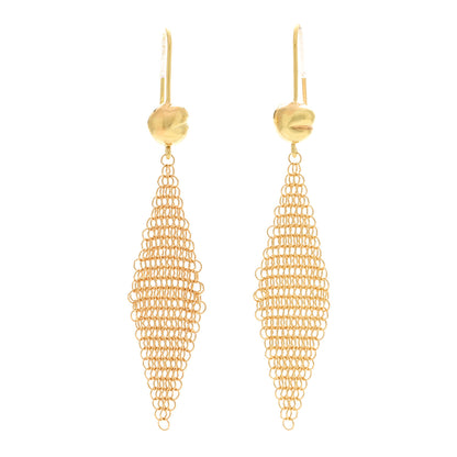 Tiffany 18K Yellow Gold Mini Elsa Peretti Mesh Earrings 1 of 4