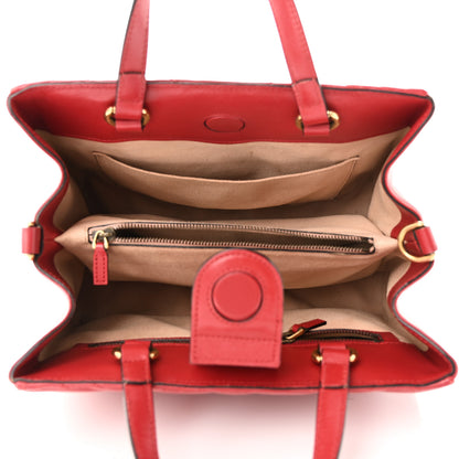 Gucci Calfskin Matelasse Small GG Marmont Tote Hibiscus Red 5 of 12