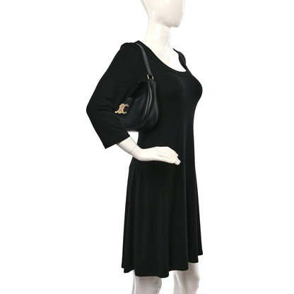 Celine Smooth Calfskin Ava Triomphe Soft Bag Black 2 of 12