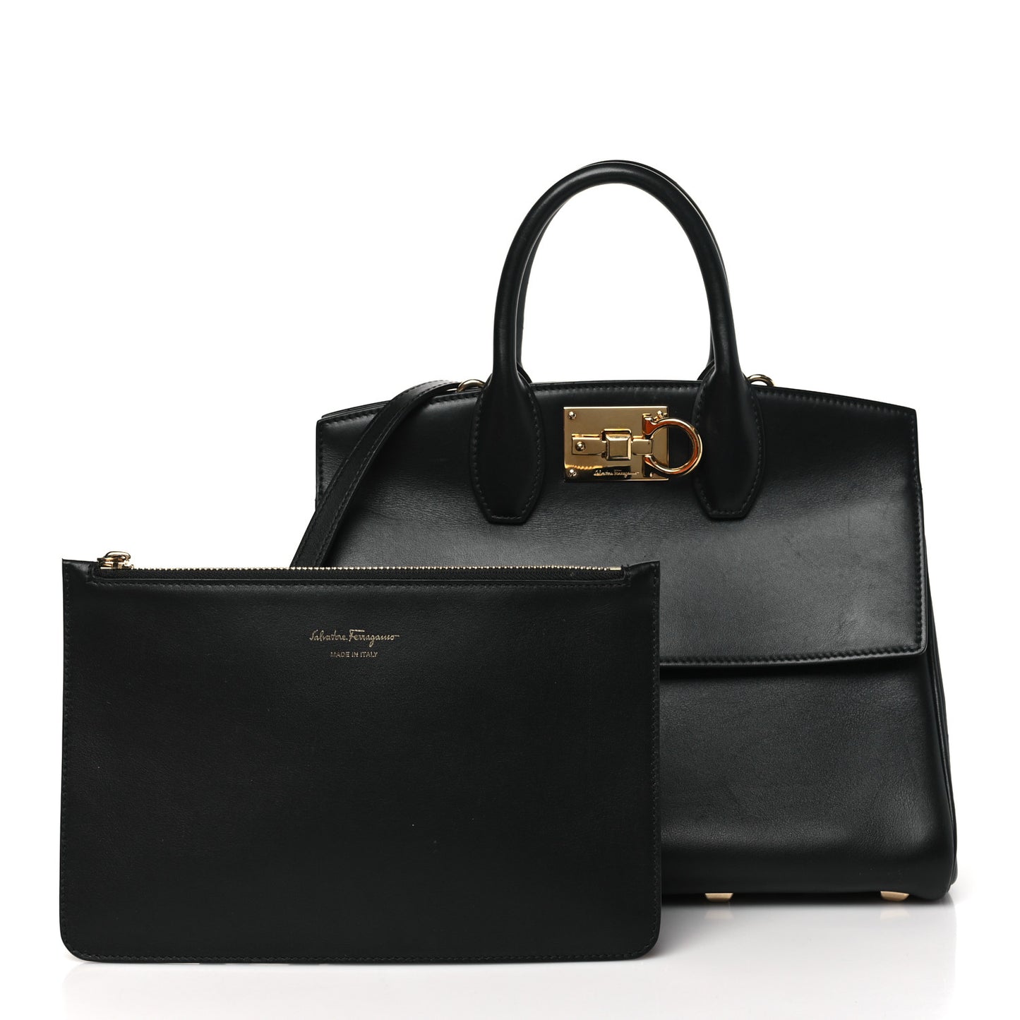 Calfskin Medium Studio Bag Black