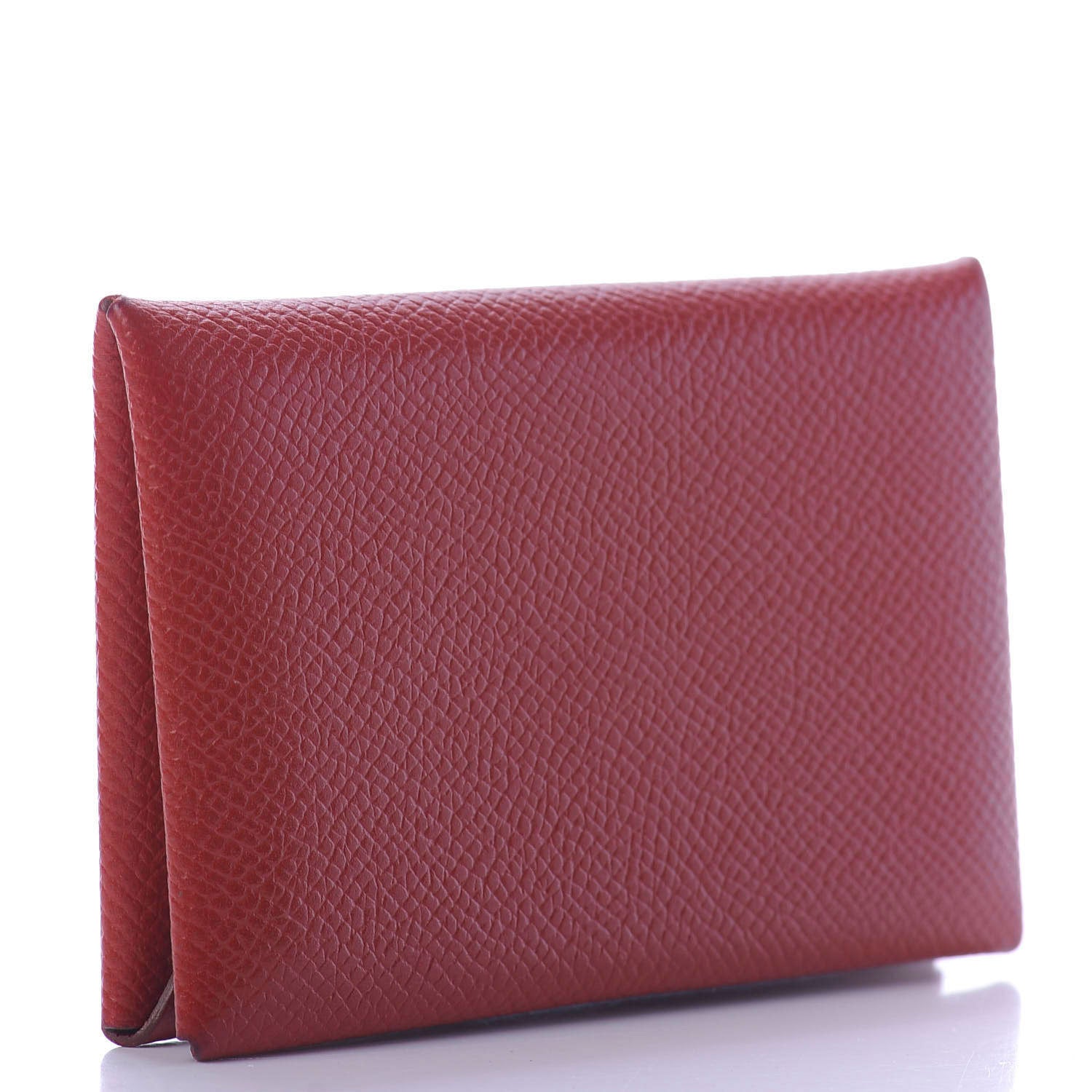 Hermes Epsom Calvi Card Case Rouge Garance 3 of 9