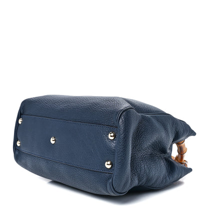 Gucci Calfskin Small Bamboo Shopper Tote Navy 10 of 12