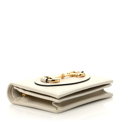 Gucci Boarded Plutone Calfskin Horsebit 1955 Card Case Wallet Mystic White 4 of 7
