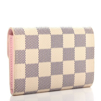 Louis Vuitton Damier Azur Rosalie Coin Purse Rose Ballerine 3 of 8