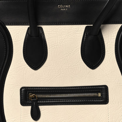 Celine Elephant Calfskin Mini Bi-Color Luggage Black White 7 of 12