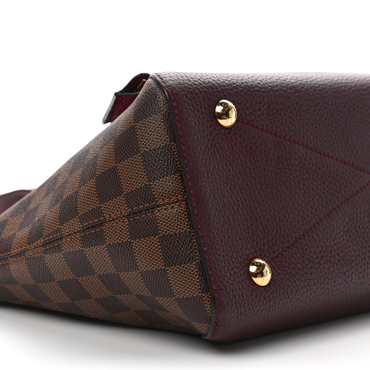 Louis Vuitton Damier Ebene Cuir Taurillon Hyde Park Fuchsia 7 of 9