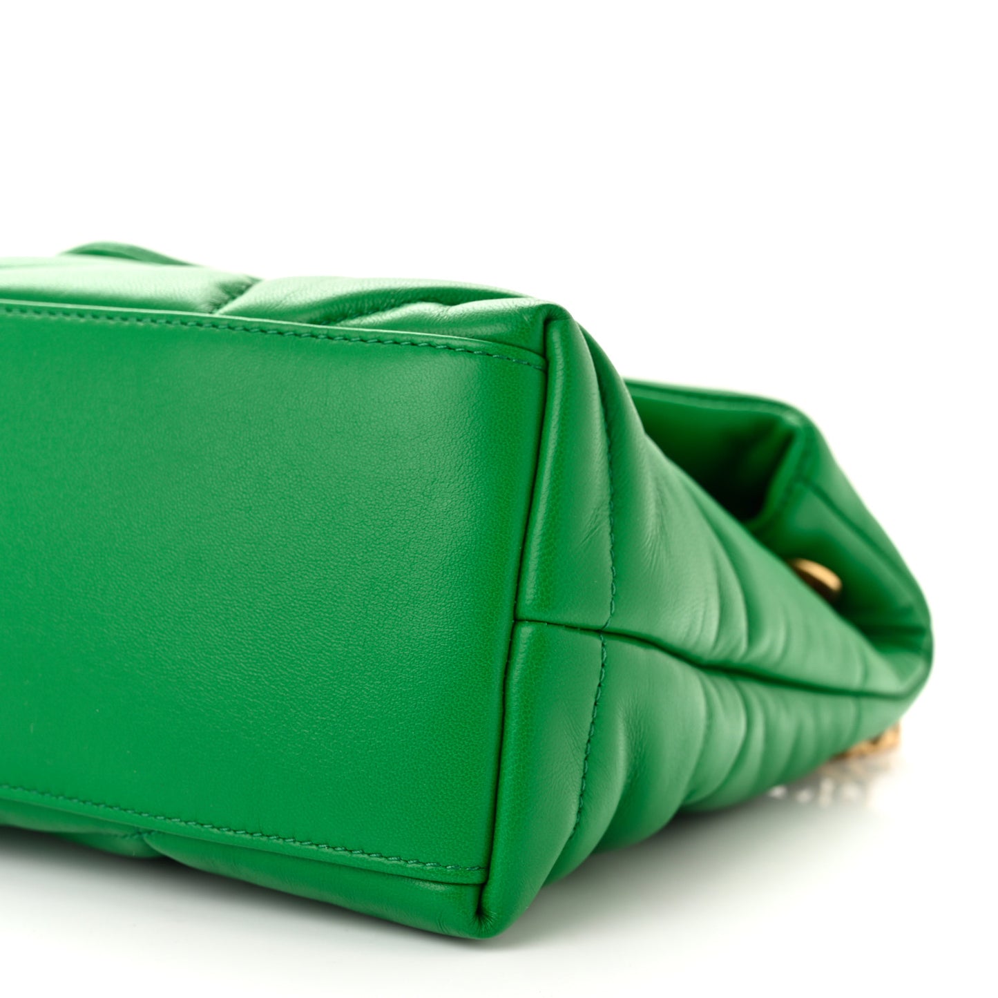 Lambskin Quilted Small Loulou Puffer Monogram Chain Satchel New Vert