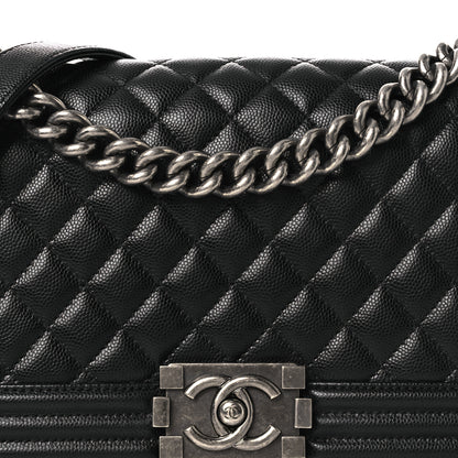 Chanel Caviar Quilted Medium Boy Flap Black 8 of 10