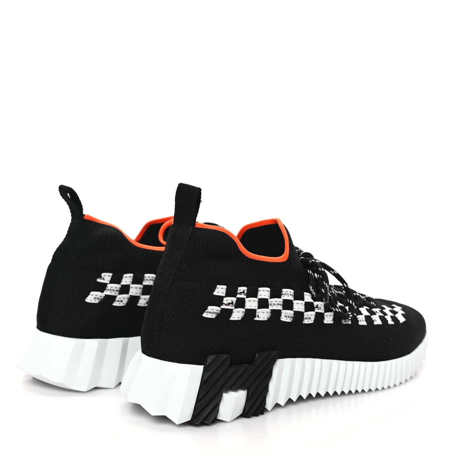 Hermes Knit Womens Flex Bolduc Sneakers 38 Black White 4 of 8