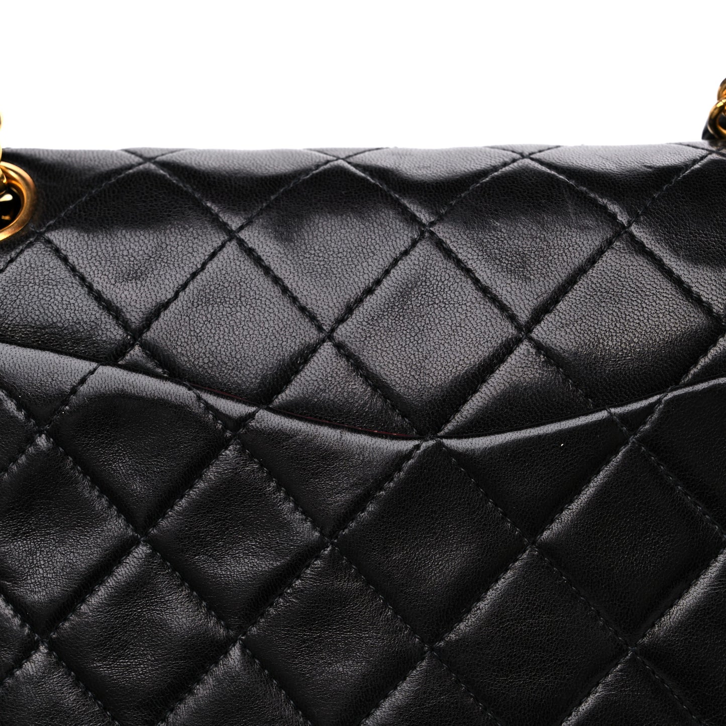 Lambskin Quilted Small Double Flap Black