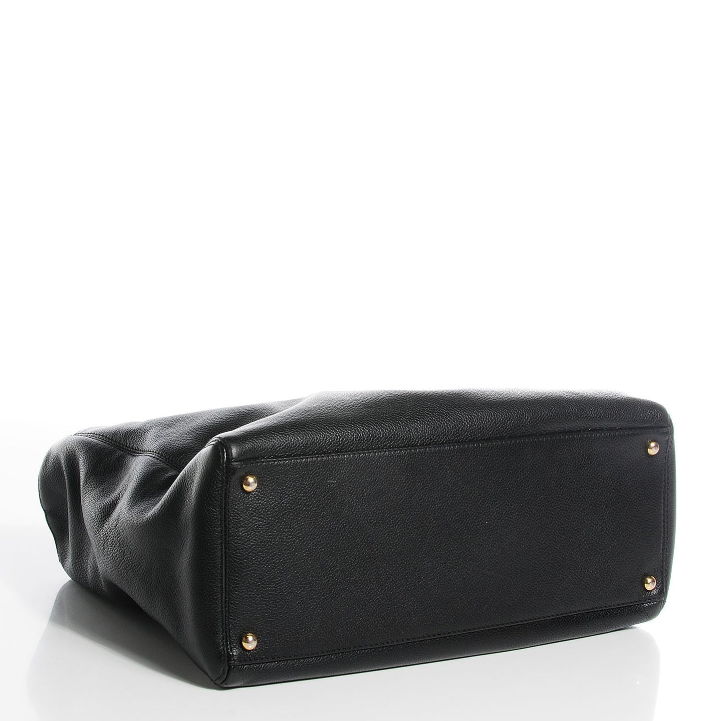 Calfskin Cerf Executive Shopper Tote Black