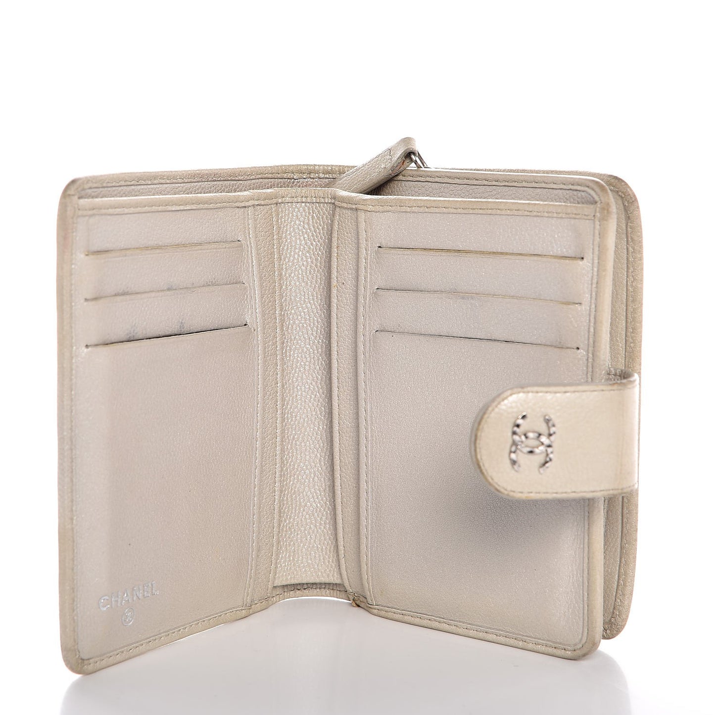 Caviar Sevruga French Compact Wallet White