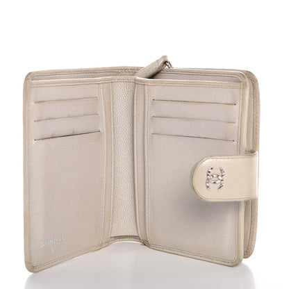 Chanel Caviar Sevruga French Compact Wallet White 5 of 10