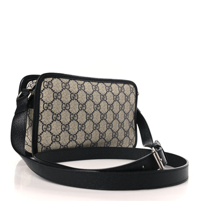 Gucci GG Supreme Monogram Textured Dollar Calfskin Mini Retro Interlocking G Shoulder Bag Beige Blue 3 of 10