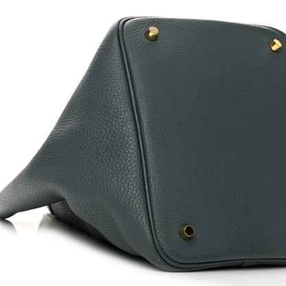 Hermes Taurillon Clemence Picotin Lock 22 MM Bleu Orage 9 of 12