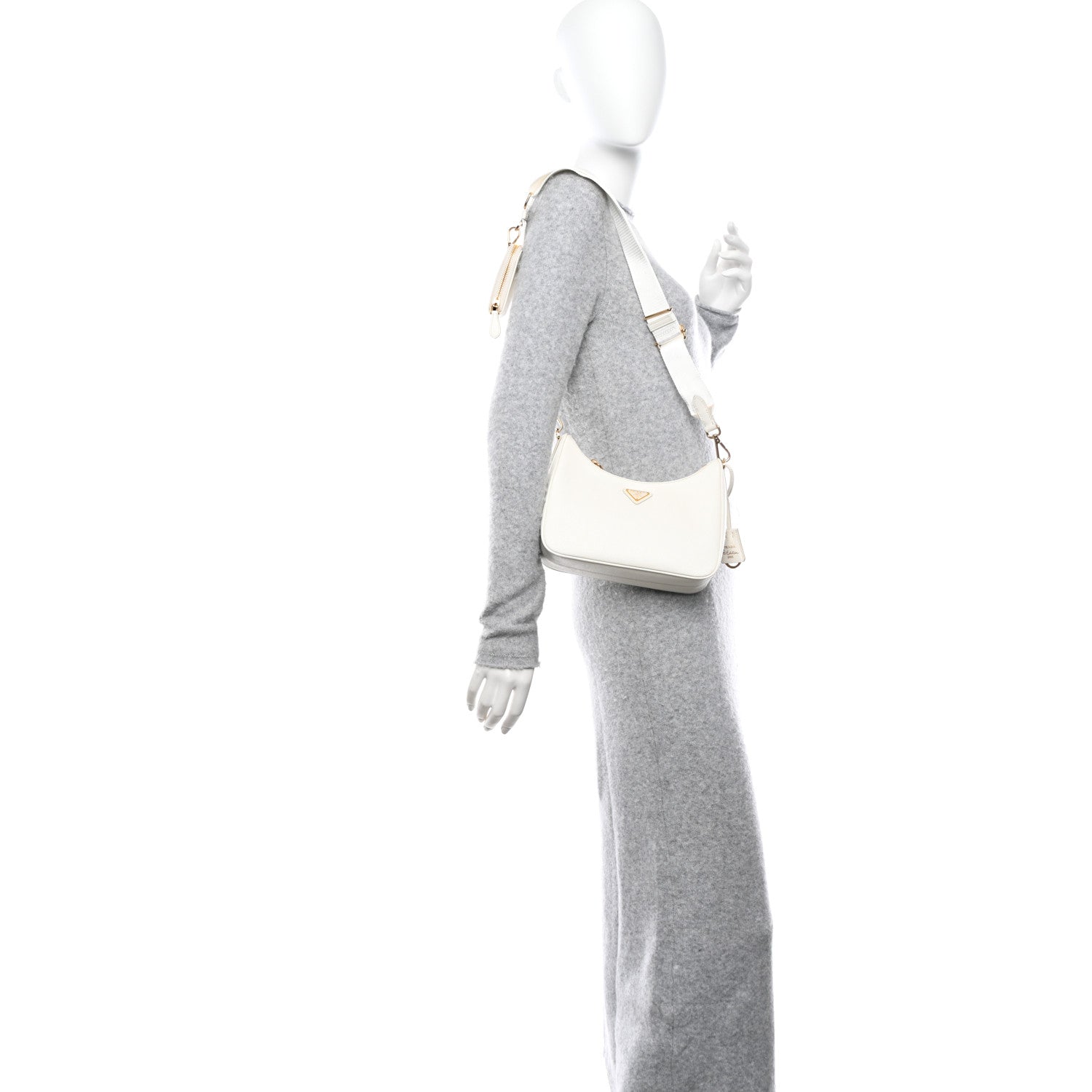 Prada Saffiano Re-Edition 2005 Shoulder Bag White 2 of 9