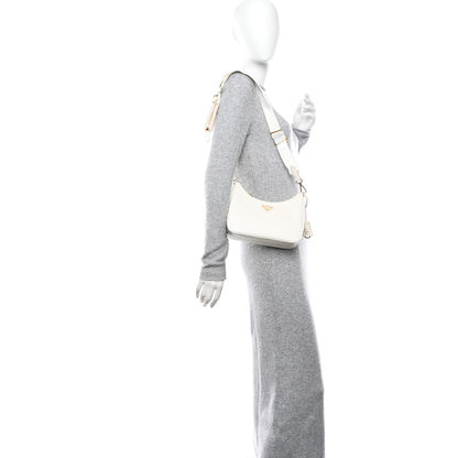 Prada Saffiano Re-Edition 2005 Shoulder Bag White 2 of 9