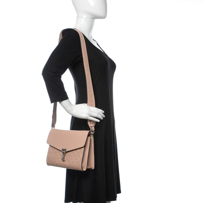 Burberry Calfskin Perforated Small Macken Crossbody Bag Fawn Pink 2 of 8