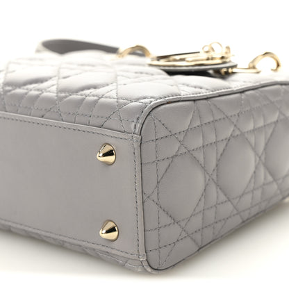 Christian Dior Lambskin Cannage Small Lucky Badges My Lady Dior Grey 9 of 10
