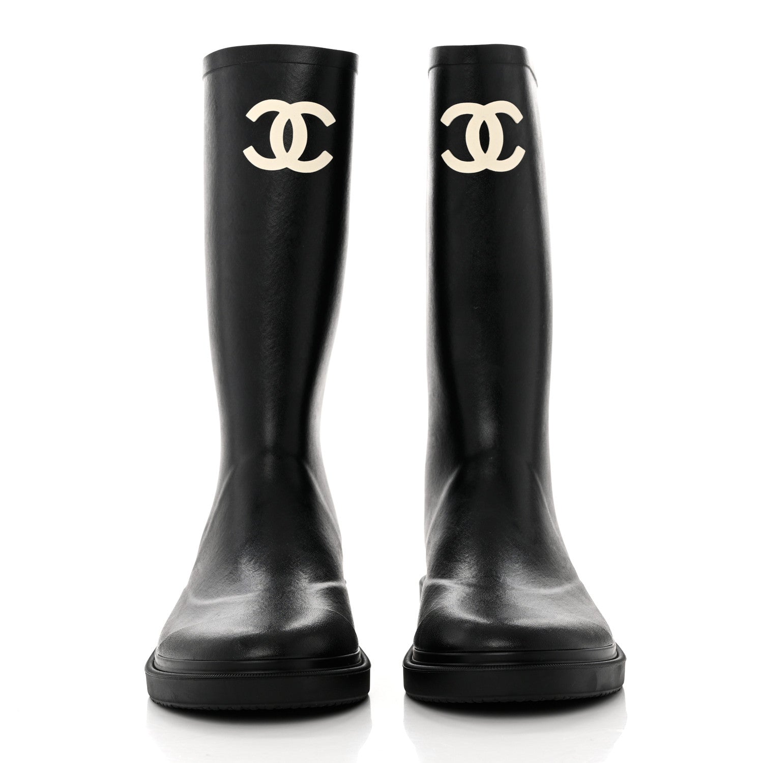 Chanel Caoutchouk CC High Boots 40 Black 2 of 8