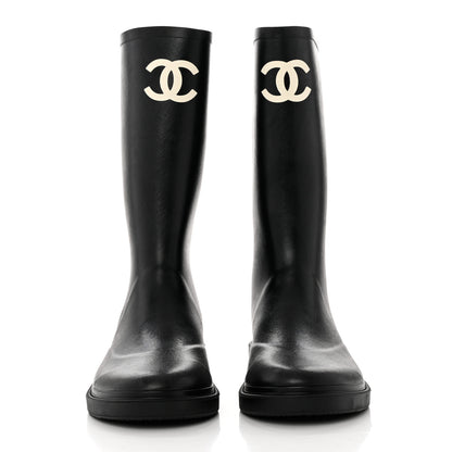 Chanel Caoutchouk CC High Boots 40 Black 2 of 8