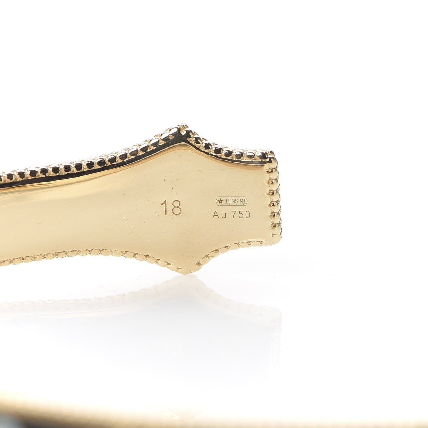 Gucci 18K Yellow Gold Black Enamel Icon Blooms Cuff Bracelet 4 of 7