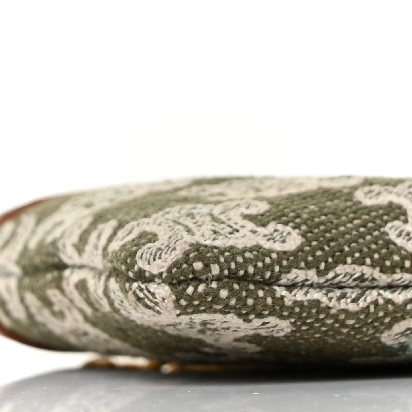 Triomphe Canvas Calfskin Coin and Card Pouch Khaki