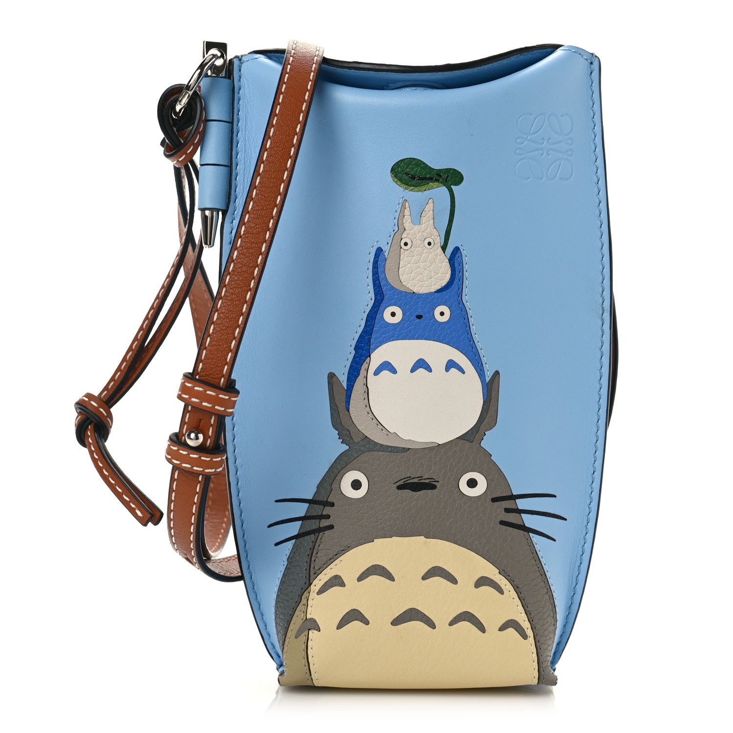 Loewe X MY NEIGHBOR TOTORO Calfskin Gate Pocket Blue Tan Multicolor 1 of 8